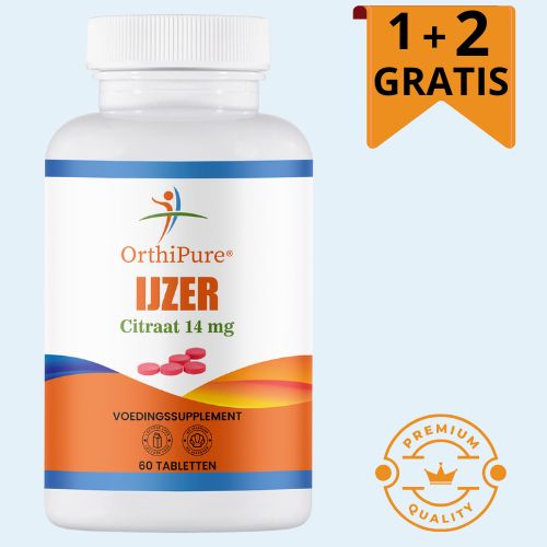 Ijzer citraat -14mg | 1+2 potjes Gratis á 60 tabletten