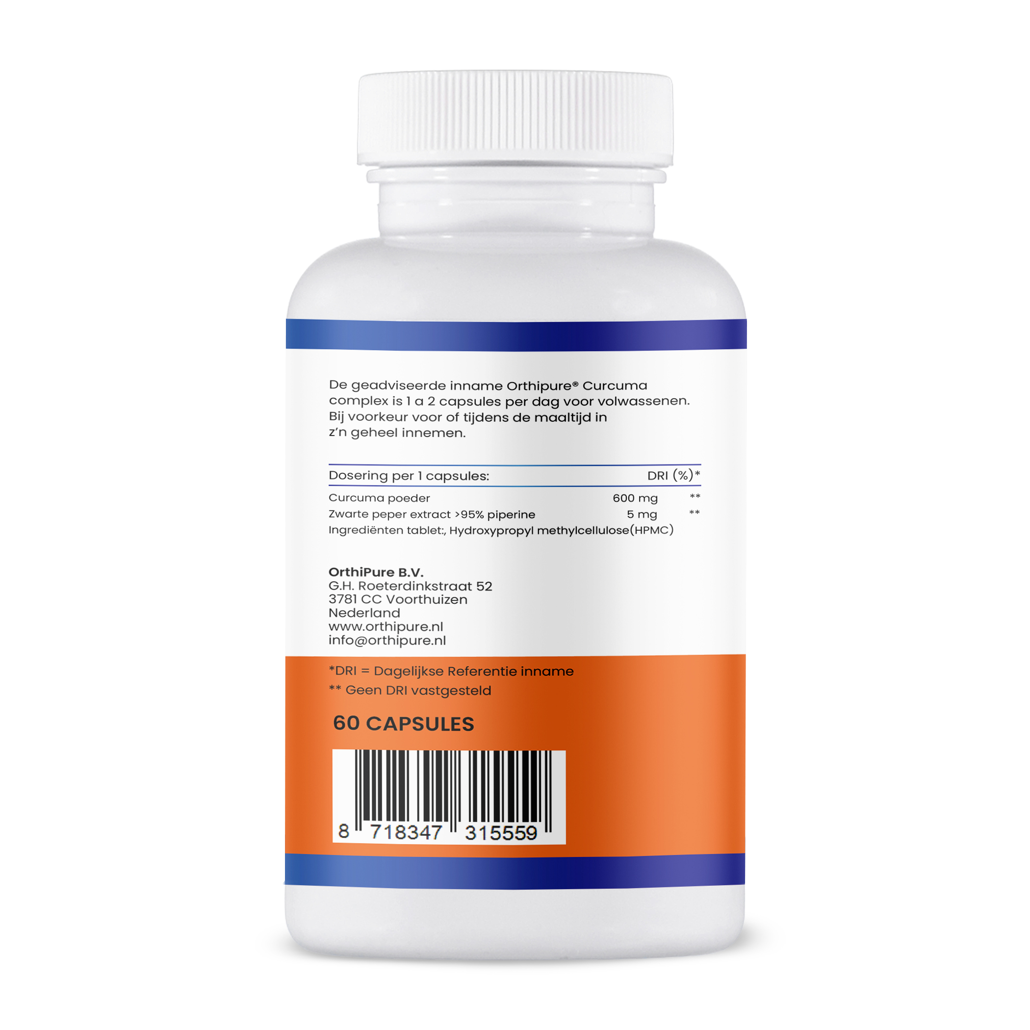 achterkant etiket Curcuma complex